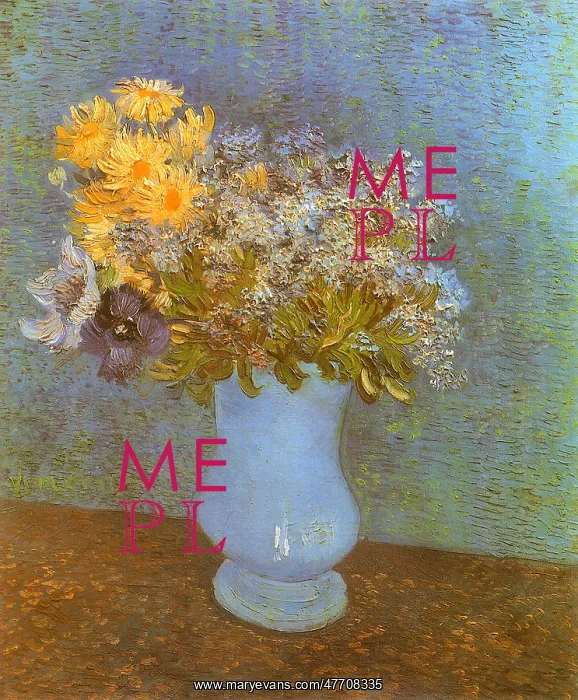 : Flowers in Blue Vase, by Van Gogh : Flowers in Blue Vase, by Van Gogh