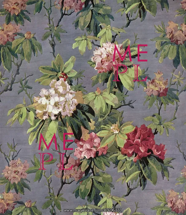  : Flowers, Leaves on Blue