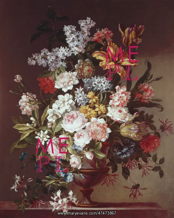 : Flowers in a Stone Urn : Flowers in a Stone Urn