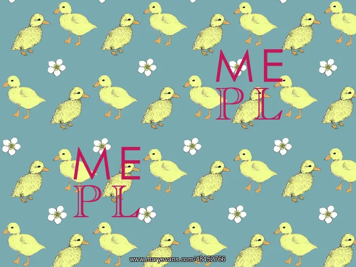 : Fluffy yellow ducklings in a repeating pattern : Fluffy yellow ducklings in a repeating pattern