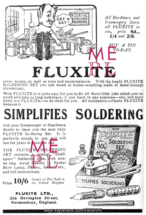  : Fluxite Solder 1920 Advert