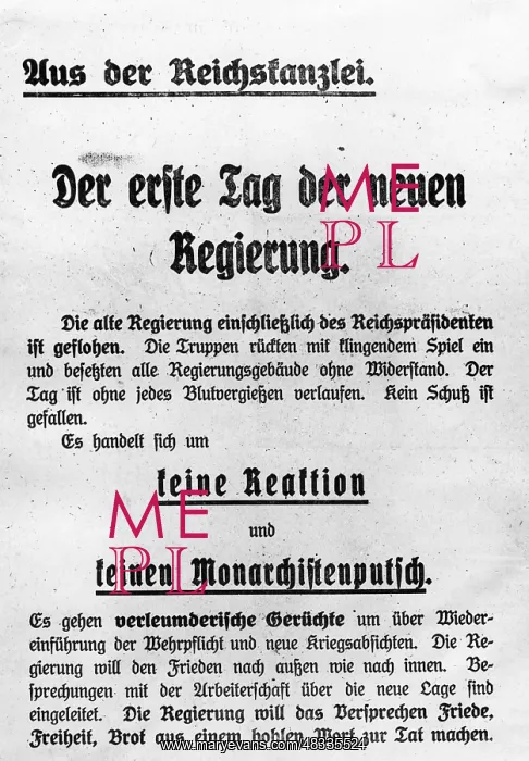 : Flyer of the Kapp movement to the population, 1920 : Flyer of the Kapp movement to the population, 1920