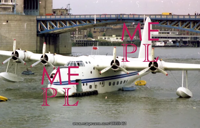 : Flying boat on the Thames, London : Flying boat on the Thames, London