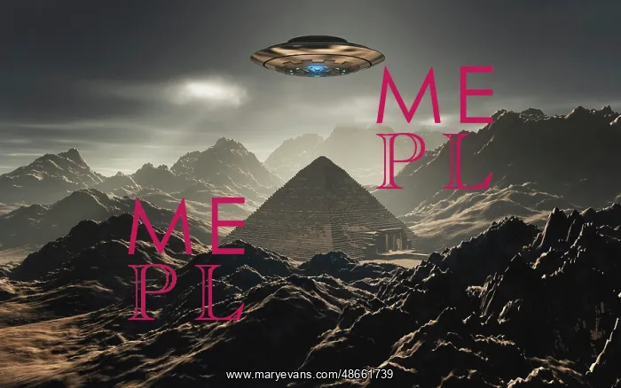 : A flying saucer hovering over a pyramid in the Antarctic : A flying saucer hovering over a pyramid in the Antarctic