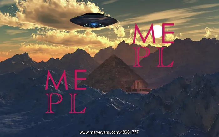 : A flying saucer hovering over a pyramid in the Antarctic : A flying saucer hovering over a pyramid in the Antarctic