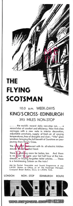 : Flying Scotsman advertisment : Flying Scotsman advertisment