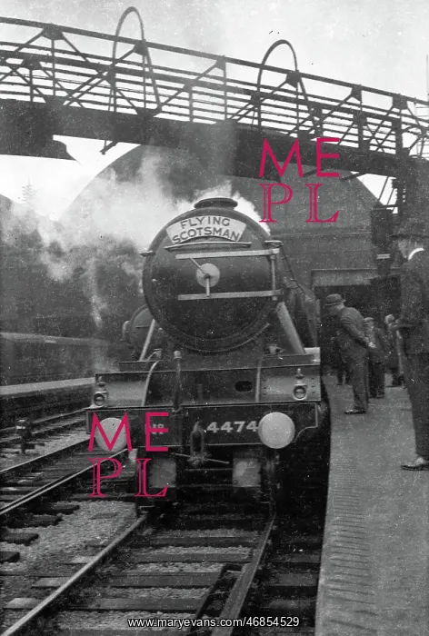 : Flying Scotsman in a railway station : Flying Scotsman in a railway station
