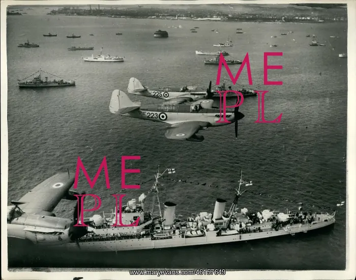 : Flypast during Coronation naval review at Spithead : Flypast during Coronation naval review at Spithead