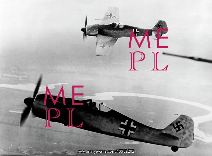: Focke Wulf FW 190A pair in playful mood, belying their : Focke Wulf FW 190A pair in playful mood, belying their
