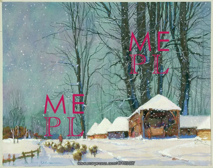 : Back to the Fold ' snow scene with sheep : Back to the Fold ' snow scene with sheep