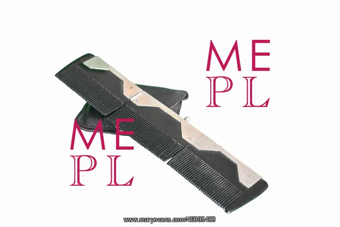 : Folding comb with leather case : Folding comb with leather case