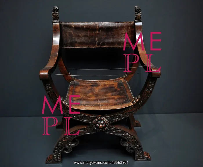 : Folding X-chair, c. 1620-1650 : Folding X-chair, c. 1620-1650