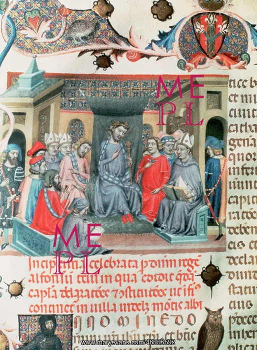 : Folio of Codex of the Usages depicting the Catalan Parlia : Folio of Codex of the Usages depicting the Catalan Parlia