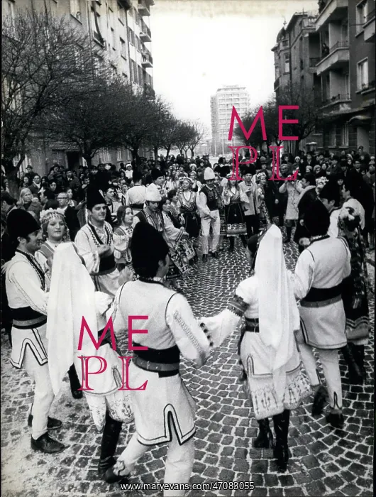 : Folk dances at election time in Sofia, Bulgaria : Folk dances at election time in Sofia, Bulgaria
