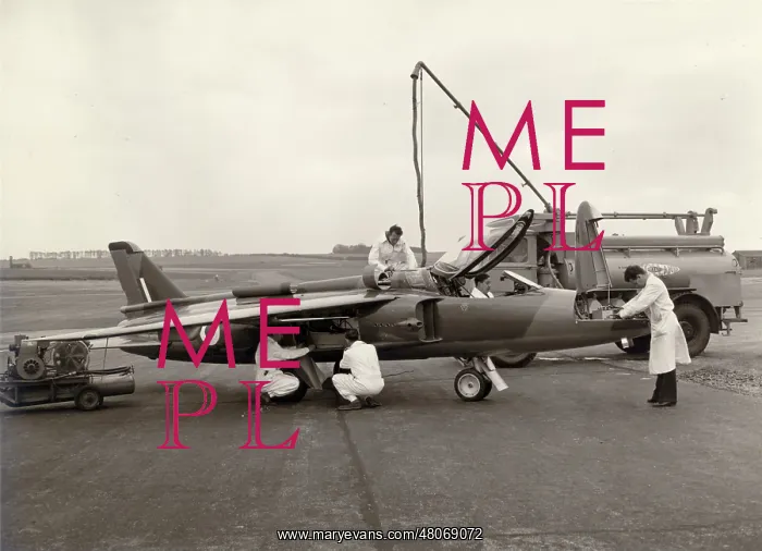 : Folland Gnat during servicing : Folland Gnat during servicing