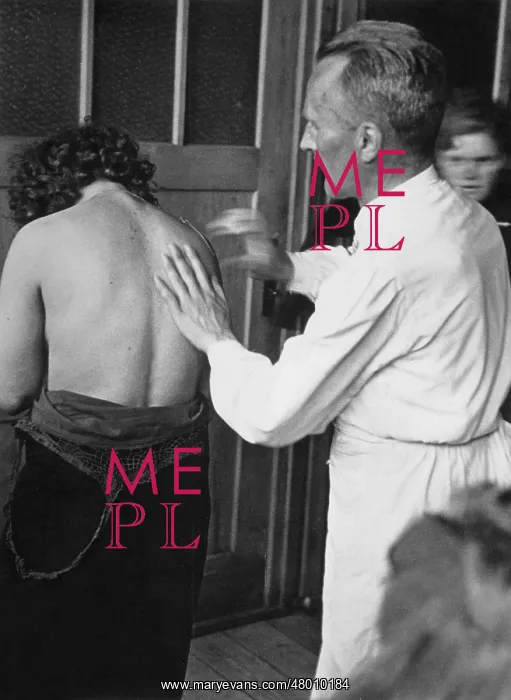 : Forced laborer at a health examination, 1943 : Forced laborer at a health examination, 1943