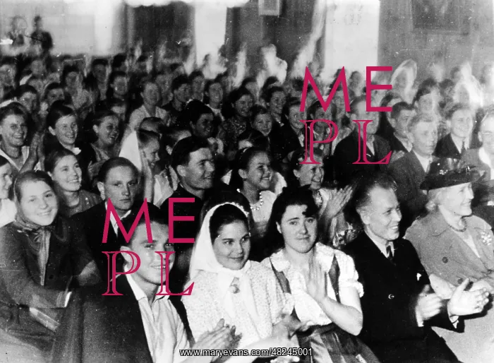 : Forced laborers at a performance, 1943 : Forced laborers at a performance, 1943