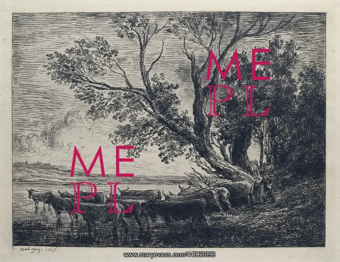  : The Ford. Charles-Francois Daubigny, artist of the Barbizon school