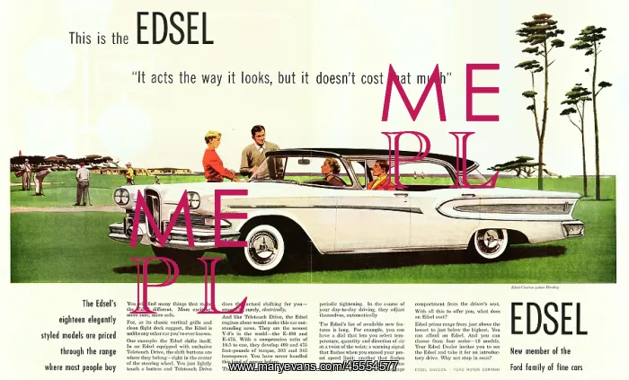 : Ford Edsel Advertisement : Ford Edsel Advertisement