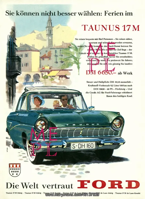 : Ford Taunus car advert : Ford Taunus car advert