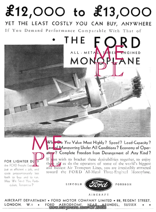 : Ford Trimotor Commercial Monoplane : Ford Trimotor Commercial Monoplane