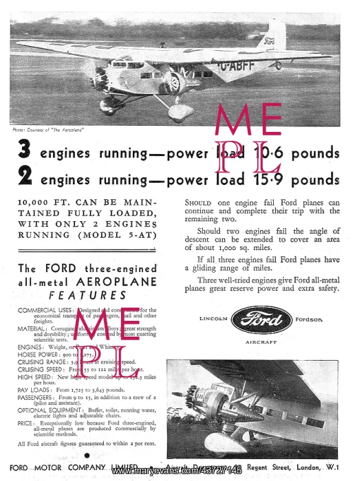 : Ford Trimotor Monoplane : Ford Trimotor Monoplane