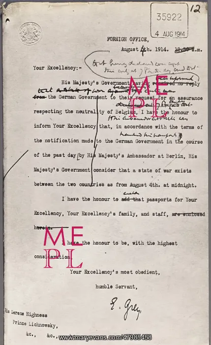 : Foreign Office War Declaration : Foreign Office War Declaration