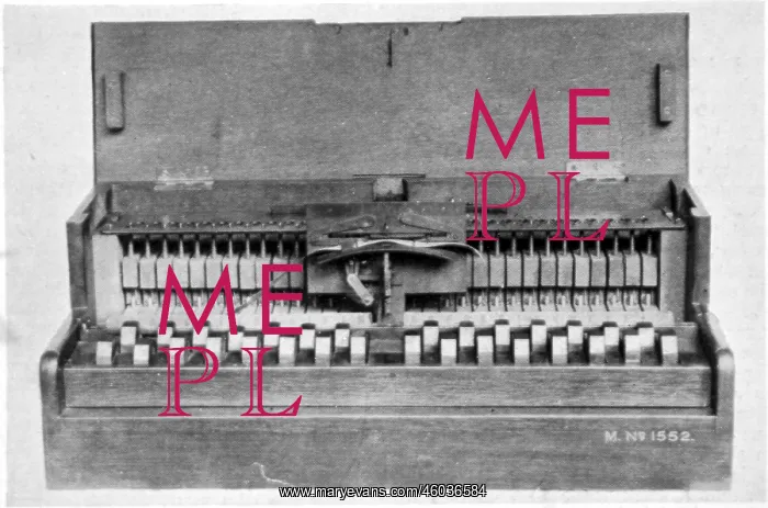 : The forerunner of the modern type writer- a piano like machi : The forerunner of the modern type writer- a piano like machi