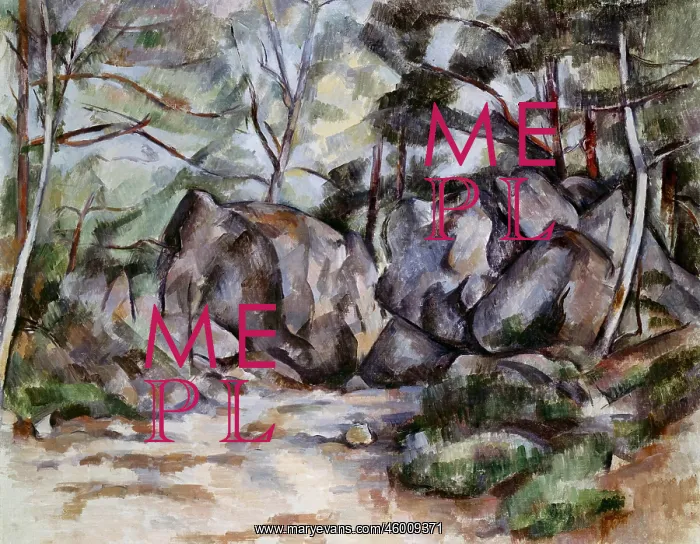 : Forest with Boulders, by Paul Cezanne : Forest with Boulders, by Paul Cezanne