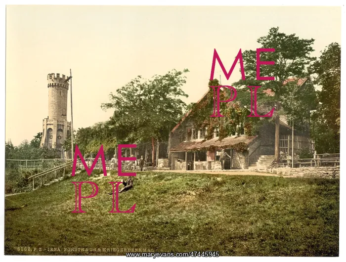 : Foresters House and Soldiers Memorial, Jena, Thuringia, Ge : Foresters House and Soldiers Memorial, Jena, Thuringia, Ge