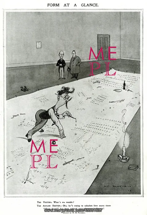 : Form at a Glance. WW1, H.M. Bateman cartoon : Form at a Glance. WW1, H.M. Bateman cartoon
