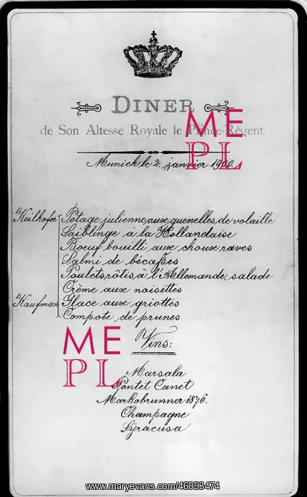 : Formal dinner of the Bavarian prince regent Luitpold : Formal dinner of the Bavarian prince regent Luitpold