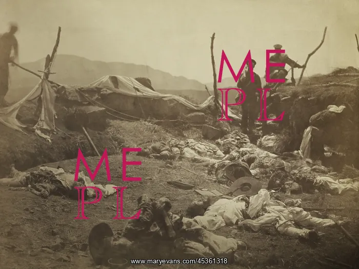 : Fort with dead Korean soldiers after capture by : Fort with dead Korean soldiers after capture by