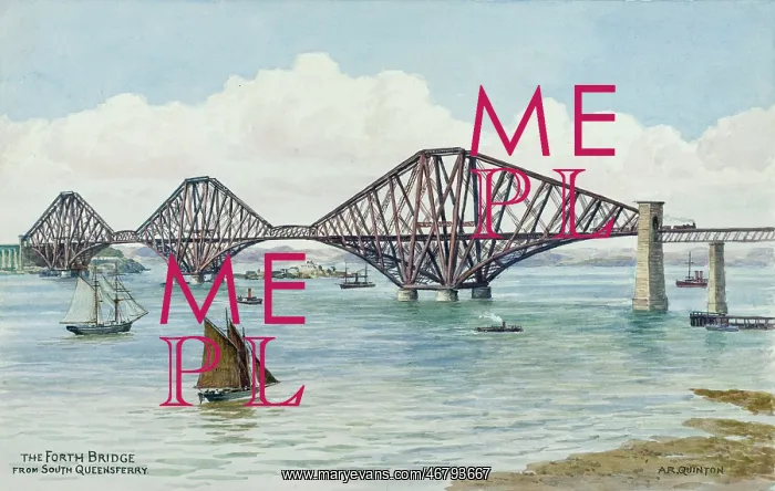 : Forth Bridge, near Edinburgh, Lothian, Scotland : Forth Bridge, near Edinburgh, Lothian, Scotland