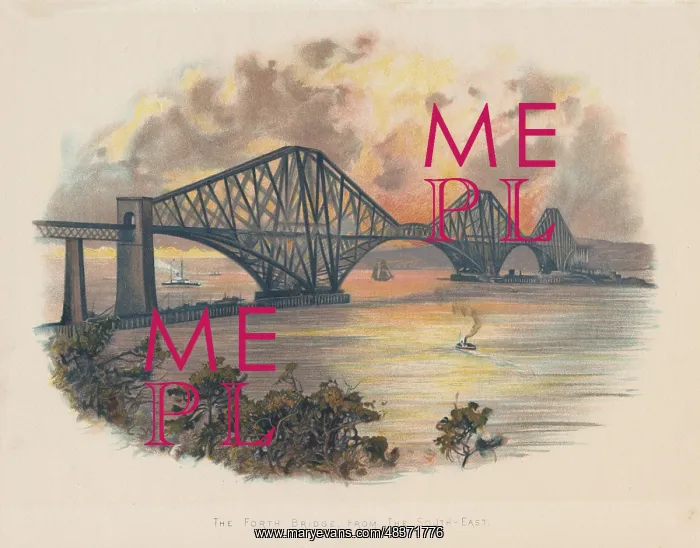 : Forth Railway Bridge from South-East, circa 1890 : Forth Railway Bridge from South-East, circa 1890