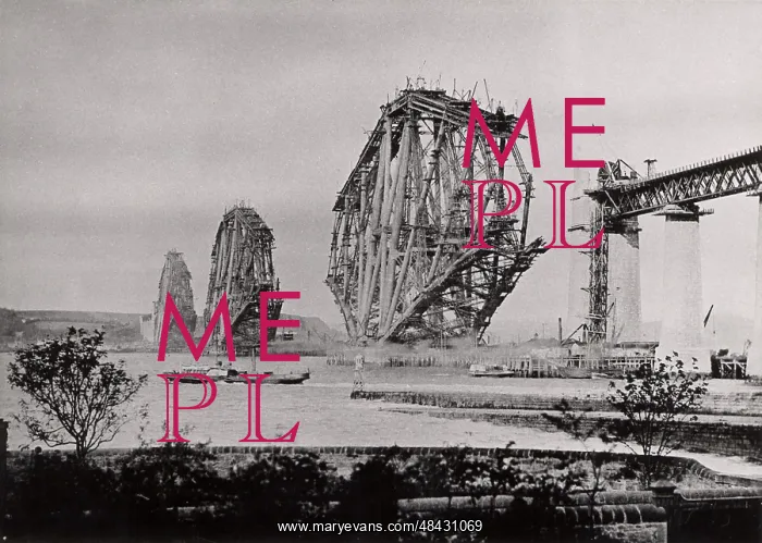 : Forth Railway Bridge from South-East, circa 1890 : Forth Railway Bridge from South-East, circa 1890