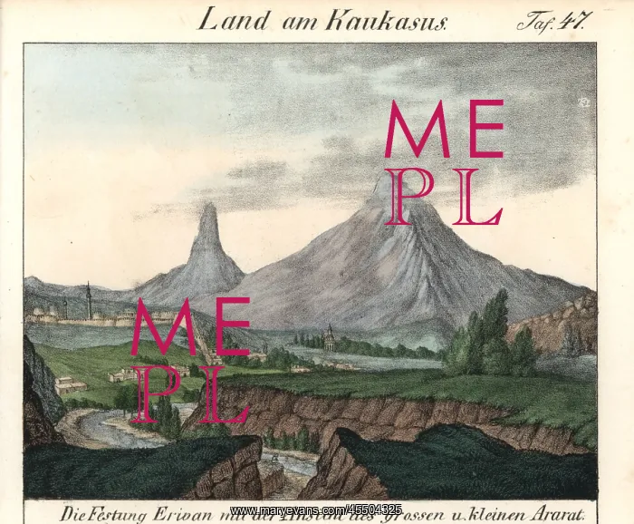 : The fortified town of Erevan and the view of Mt Ararat : The fortified town of Erevan and the view of Mt Ararat