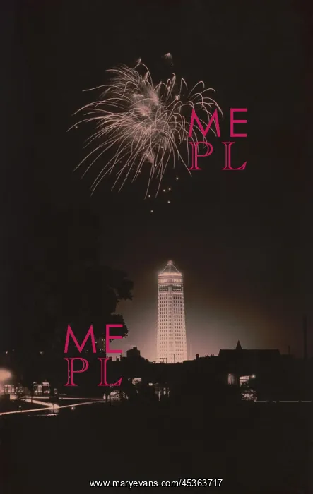 : Foshay Tower dedication fireworks as seen from more : Foshay Tower dedication fireworks as seen from more