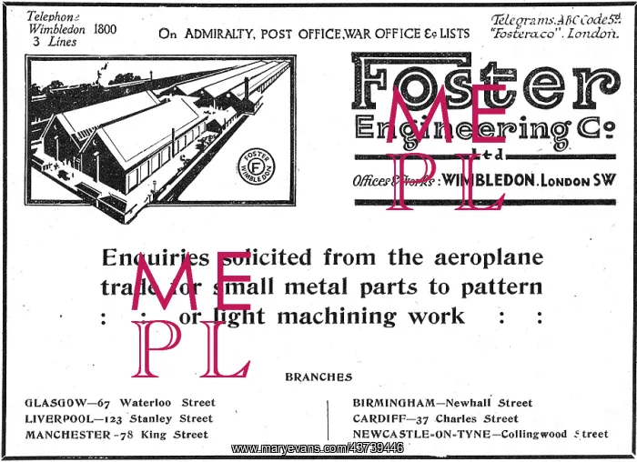 : Foster Engineering Co Ltd. Aeroplane : Foster Engineering Co Ltd. Aeroplane