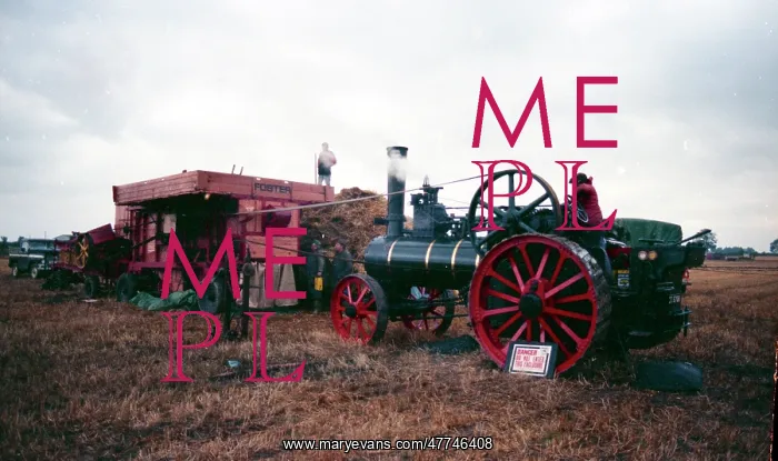 : Foster General Purpose Engine 14422 with threshing machine : Foster General Purpose Engine 14422 with threshing machine