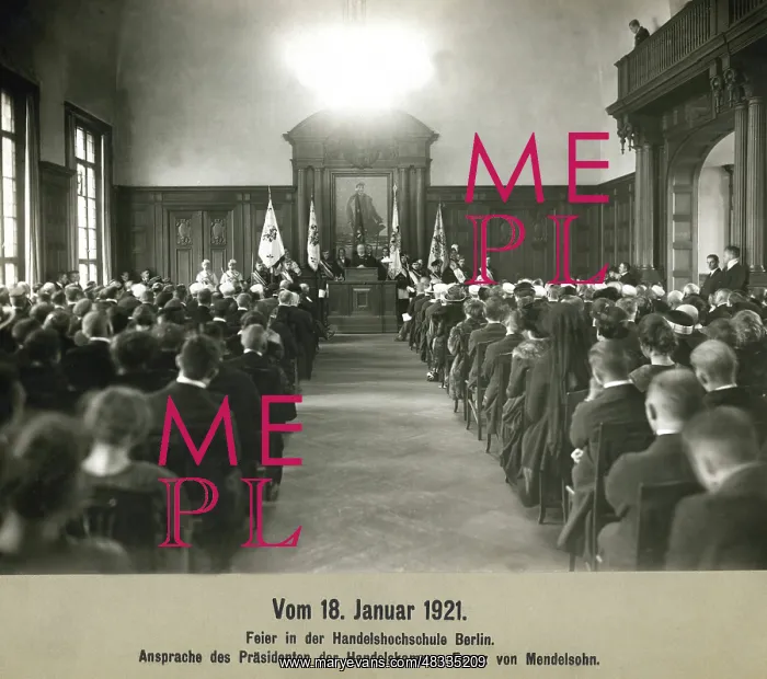 : Foundation ceremony in the Berlin School of Commerce, 1921 : Foundation ceremony in the Berlin School of Commerce, 1921