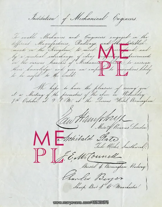 : Foundation letter - Institution of Mechanical Engineers : Foundation letter - Institution of Mechanical Engineers
