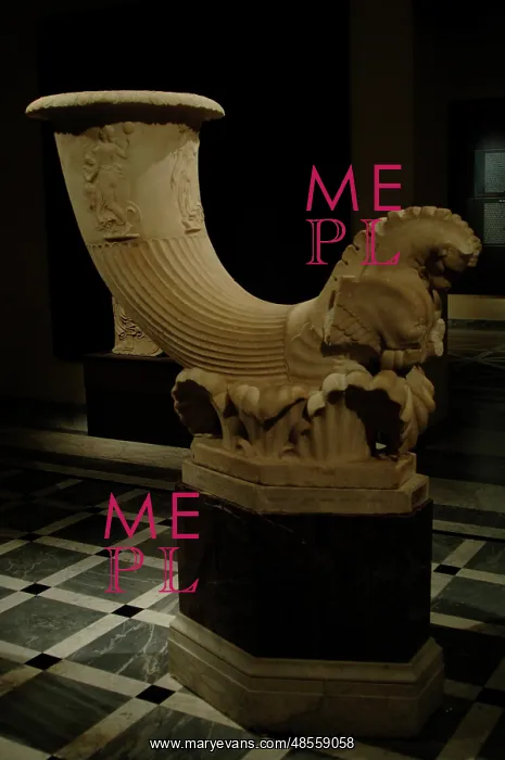 : Fountain in the form of a horn-shaped drinking cup (rhyton) : Fountain in the form of a horn-shaped drinking cup (rhyton)