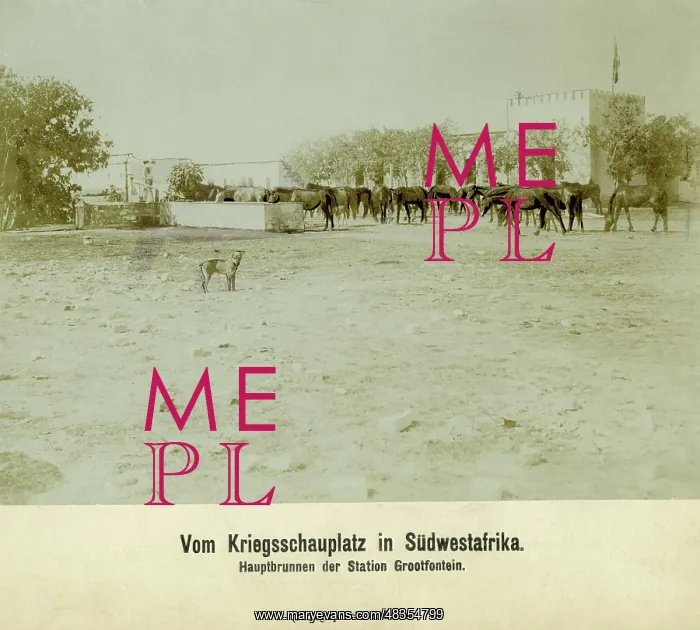 : Fountain in Grootfontein in German Southwest Africa, 1904 : Fountain in Grootfontein in German Southwest Africa, 1904