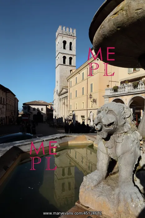 : Fountain of the Three Lions and Torre del Popolo : Fountain of the Three Lions and Torre del Popolo