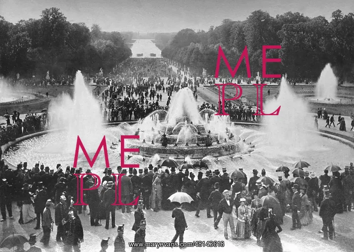 : Fountain in the palace gardens at Versailles, 1904 : Fountain in the palace gardens at Versailles, 1904