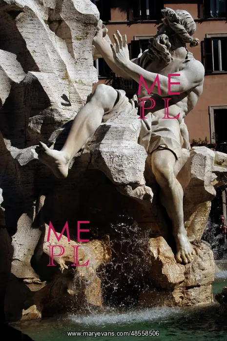 : Fountain of Four Rivers, River God Danube, by Bernini : Fountain of Four Rivers, River God Danube, by Bernini