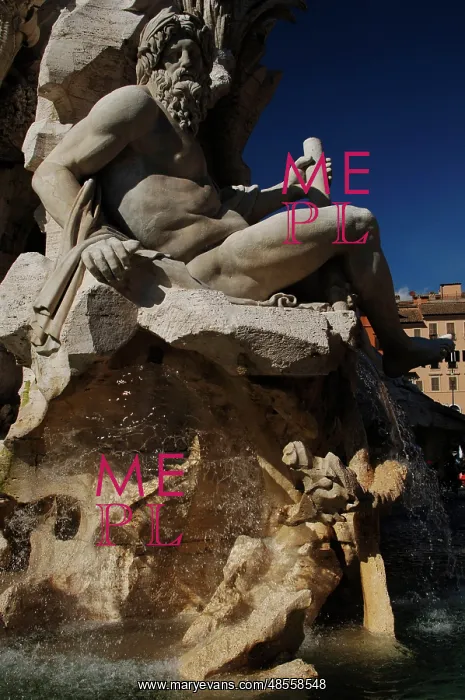 : Fountain of Four Rivers, River God Ganges, by Bernini : Fountain of Four Rivers, River God Ganges, by Bernini
