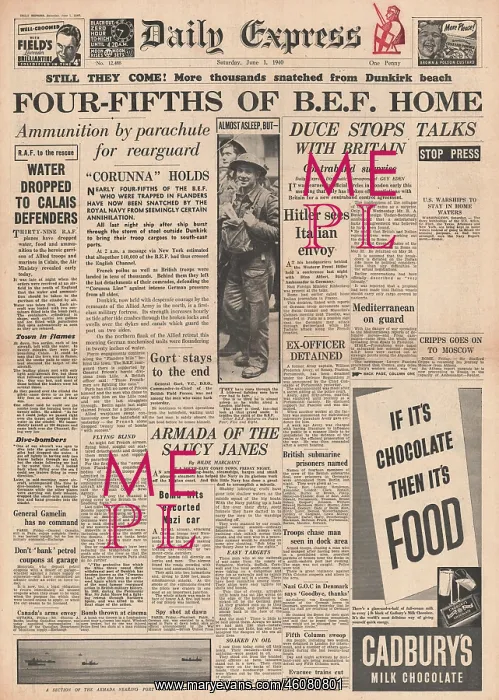 : Four-fifths of BEF home from Dunkirk : Four-fifths of BEF home from Dunkirk