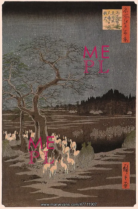  : Foxfires, by Hiroshige